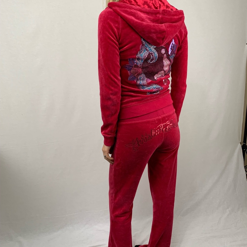 Christian Audigier roast pink tracksuit